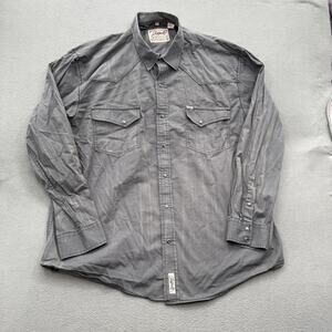 Rafter C Cowboy Collection‎ Shirt Mens Big 3X Gray Western Snap Long Sleeve